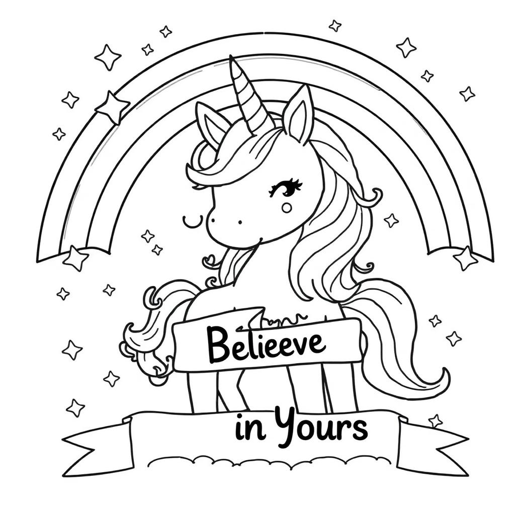 Unicorn coloring preview 1