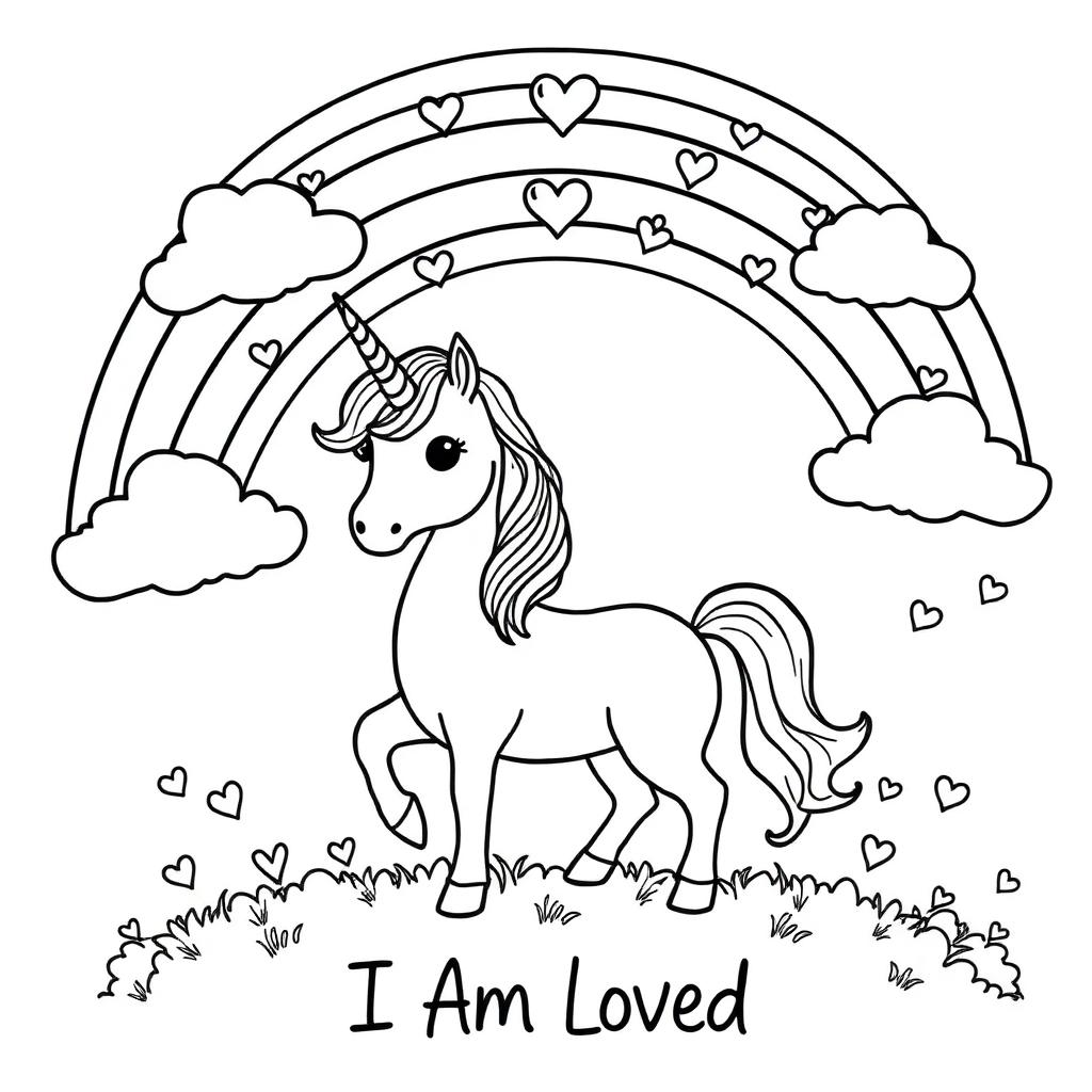 Unicorn coloring preview 2