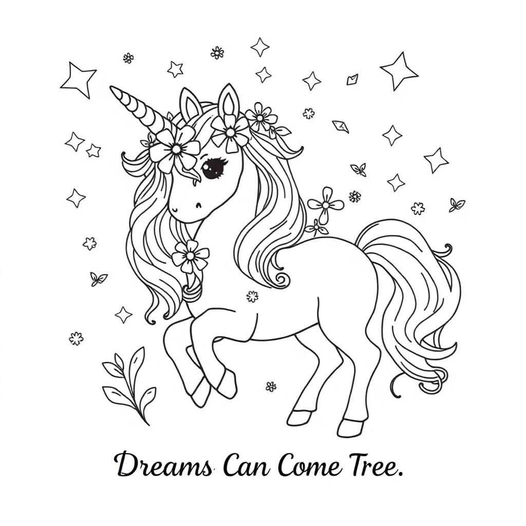 Unicorn coloring preview 3