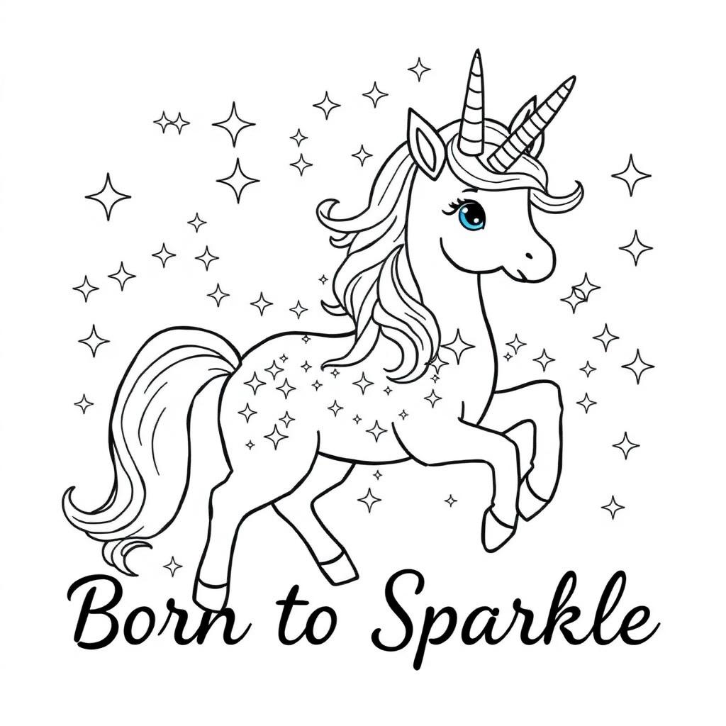 Unicorn coloring preview 4