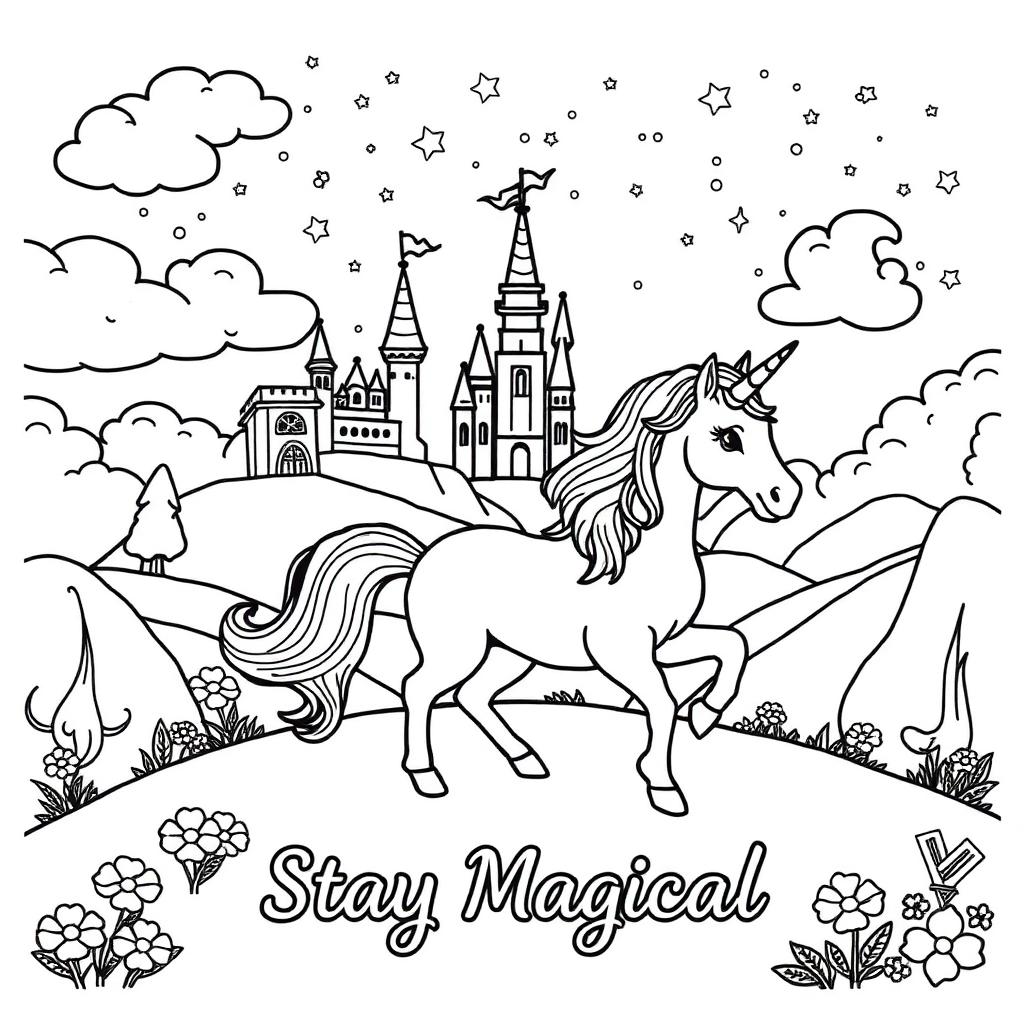 Unicorn coloring preview 5